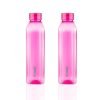 Clazkit Venice Plastic Water Bottle Pack of 2, Cherry Red -1 Litre