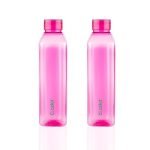 Clazkit Venice Plastic Water Bottle Pack of 2, Cherry Red -1 Litre