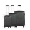 Nasher Miles Dallas Expander Soft-Sided Polyester Luggage Set Of 3 Grey Trolley Bags (55, 65 & 75 Cm)