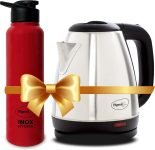 Pigeon 14913 Electric Kettle With Bottle(1.5 L, Silver)