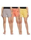 Longies Women’s Boxer Shorts (Pack of 3) (LGWSPO3009_Multicoloured_Medium_Pink, Blue & Orange_Medium)