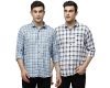 ELYYORK Men’s Cotton Check Regular Fit Casual Shirt| Full Sleeve Shirt for Formal & Casual Wear|Pack of 2|COM_LRC_45