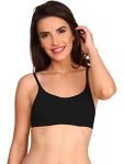 Jockey SS12 Women’s Wirefree Non Padded Super Combed Cotton Elastane Stretch Full Coverage Beginners Bra with Adjustable Straps_Black_36B