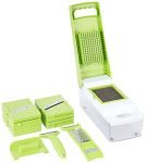Amazon Brand – Solimo 15-In-1 Stainless Steel Multipurpose Vegetable And Fruit Chopper, Green