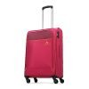 Aristocrat Oasis Plus Medium Size Soft Check in Luggage (69 cm) | Spacious Polyester Trolley with 4 Wheels and Combination Lock | Dazzling Red | Unisex| 5 Year Warranty