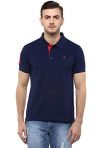 AMERICAN CREW Men’s Half Sleeve Blue Solid T-Shirt with No.3 Applique – L (AC283-L)