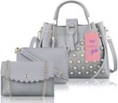 Fargo Women Grey Hand-held Bag(Pack of: 3)