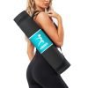 Vifitkit 4mm Anti-Skid EVA+TPE Yoga Mat with Strap for Home Gym & Outdoor Workout for Men & Women, Water-Resistant, Easy to Fold (Jet Black)