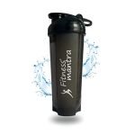Fitness Mantra® Premium 700ml Protein Shaker Bottle with Mixer Ball for Men & Women [Capacity 700 ml, Black Color]