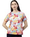 JUNEBERRY® Women’s Cotton Half Sleeve Regular Fit Printed T-Shirt (JB_TSH_54_502_Wild_L_Multicolored_Large)