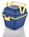 Tosaa Plastic Dieting Airtight Lunch/Tiffin Box Set 3 Compartment Tiffin with Handle & Push Lock for Travelling, School Kids & Office Exclusive,Blue (14 x 12 x 14 cm)