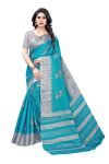 Yashika Women’s Woven Art Silk Saree with Blouse Piece (NAURTA BLUE,Free Size)