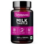 PhiNaturals Milk Thistle Capsules – Enhanced Liver Cleanse Support with 30x Silymarin Extract (150 mg) – Silybum Marianum for Natural Detox – Organic Immunity Boost – Non-GMO Formula – 120 Veg Capsules
