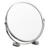 SIBY Makeup Mirror with Magnification |Double Sided Tabletop Vanity Mirror with 1Xx5X Magnifying for Women |360 Degree Swivel Cosmetic Desktop Mirror with Stand for Living Room (Silver, Round)