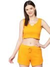 GUTI Women Cotton Skiny fit Crop Camisole & Tanks Set(Pack of Cami 1Pc & Shorts 1Pc)