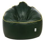 Amazon Brand – Solimo Muddha XXXL Bean Bag Filled With Beans (Dark Green with Yellow Piping)