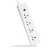 FatCherry 4 + 1 Power Strip White Color 240 Volts with 1 LED Indicator Master Switch,Safety Shutter & 4 International sockets, 1.86 Meter Log Wire, Extension Cord for Home Appliances, Cooler, Laptop