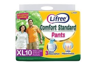 Lifree Extra Absorb Adult Diaper Pants Unisex, X-Large (Xl), 10 Pieces, Waist Size (90-125 Cm | 35-49 Inches)
