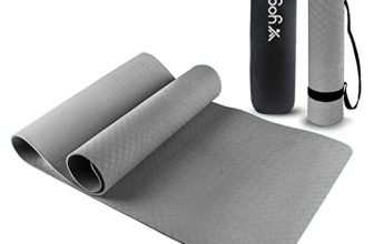 Yogarise Yoga Mat For Men And Women, Premium Exercise Mat For Home Workout, Anti Slip Yoga Mat Workout, Gym Mat For Workout At Home With Bag And Strap (Grey, 4Mm)