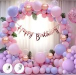 Party Propz Birthday Decoration Items For Girls – 60Pcs Balloons for Birthday Decorations | Pink Birthday Decorations for Kids | Purple Birthday Decorations Kit | Birthday Decorations for Wife