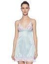 Clovia Women’s Satin Solid Above The Knee Nightdress (NS0464P03_L_Blue_Large_Blue_L)