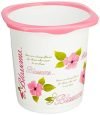 CELLO Blossom Plastic Dustbin, 7 Liters, White and Pink
