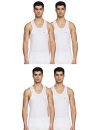 LUX VENUS Men’s Cotton Vest (Pack of 4) (8904209873965_Venus_WH_RN_95_White)