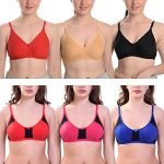 SkyBeauty Women’s Non Padded Wire Free Every Day Bra (36, Red)