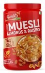 Kwality Muesli Crunchy Almond, Raisins and Honey, Goodness of Multigrain, High in Fibre Source of Vitamin,Iron and Protein 1Kg [Pack of 1]
