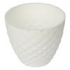 Kuber Industries Flower Pot | Flower Planter Pots for Indoor | Flower Pots for Outdoor | Pot for Garden & Balcony Flowering | Flower Plants Pot | Diamond Flower Pot | 6 Inch | White