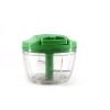 ATEVON Mini Manual Green Plastic Food Chopper with Extra Sharp Blades – 375 ml, Easy to Use, Quick and Convenient for Vegetable and Fruit