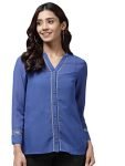 muhuratam Women’s Regular Fit Tunic Shirt (TP-W-M-12029_Blue L)