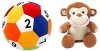 Babique Ball Soft Toy Stuffed Plush Ball Kids Birthday Gift 26 cm (1234) & Sitting Monkey Plush Soft Toy Cute Kids Animal Home Decor Boys/Girls 28 cm