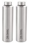 Kuber Industries Stainless Steel Water Bottle, 900 ML- Pack of 2 (Silver)