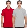 Amazon Brand – INKAST Men’s Regular fit Polo Shirt (HSE-01-PO2-S21-H_Lt Grey Mel & Mineral Red M)