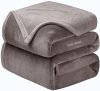 BSB HOME® Mink Blanket for Double Bed 1.9 kg Blanket | Ultrasoft & Lightweight Solid Blanket for Winter & Mild Winter Sofa, Couch – Double, 90×88 inches – 1.9 kg | Grey & Silver
