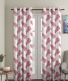 HOMETALES Pink Polyester Nature Door Curtain 7 Ft-Pack of 2