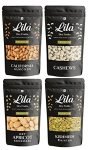 LILA DRY FRUITS Combo Cashews, Almonds, Golden Raisins & Dry Apricots 200gm Each| Kaju, Badam, Kishmish, Khurmani| Combo 800gm(4 x 200gms)