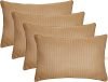 Amazon Brand – Solimo Microfibre & Polyester 4-Piece Premium Bed Pillow Set, Microfibre, Brown, 43 X 69 X 17 Cm
