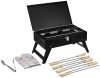 Amazon Brand – Solimo Briefcase Style Foldable Charcoal Barbeque Grill with 8 Skewers (Black)