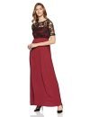Miss Olive Women’s Crepe Skater Maxi Dress (MOAW18D30-31-147_Maroon and Black_XL)