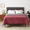amazon basics Microfiber Full/Queen Comforter, Red, Burgundy, Pack of 1, reversible