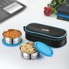 CELLO Eco Bite Stainless Steel Lunch Box for Office & School, 2 Containers, Blue