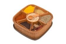 Clazkit Plastic Square 7 Section Multipurpose Masala Dabba, Spice Box Set – Color May Vary