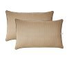 Amazon Brand – Solimo Microfibre & polyester 2-Piece Premium Bed Pillow Set, Microfibre, Brown, 43 X 69 X 17 Cm