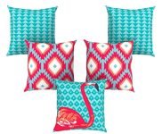 AEROHAVEN™ Set of 5 Abstract Decorative Hand Made Jute Throw/Pillow Cushion Covers – CC-106 – (16 Inch x 16 Inch)