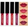 HUDACRUSH Beauty Set of 4 Liquid Matte Mini Lipsticks, Red Edition – Long Lasting & Waterproof Lipstick Combo Pack Of Red, Deep Red, Wine & Pink Shades for Women