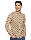 Diverse Men’s Printed Regular Fit Cotton Casual Shirt (DCMCF11RC10L03-293A_Beige L)