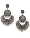 YouBella Fashion Jewellery Afghani Tribal Oxidised Dangler Earrings for Girls and Women (Silver)