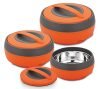 ASIAN Plastowares Plastic Casserole Gift – 600,1000, 1500 ml, Set of 3, Orange